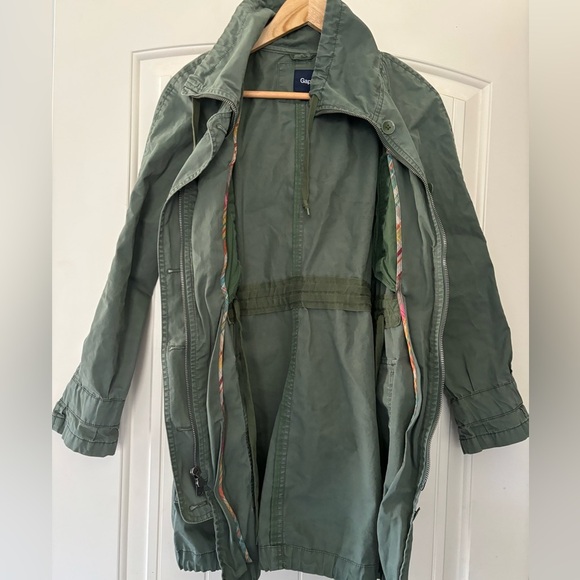 GAP Olive Green Cotton Long Utility Parka - Picture 4 of 9